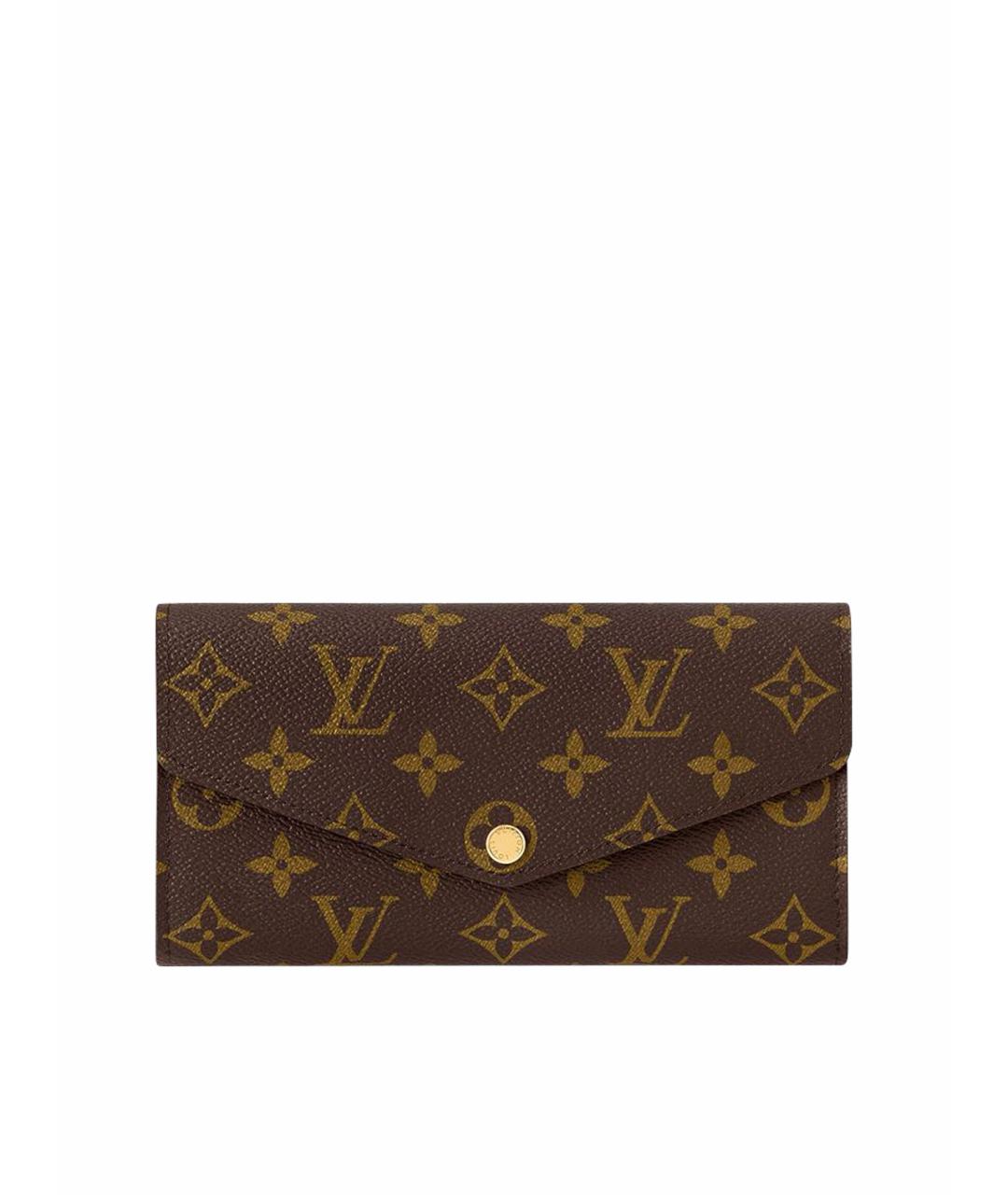 LOUIS VUITTON Коричневый кожаный кошелек, фото 1