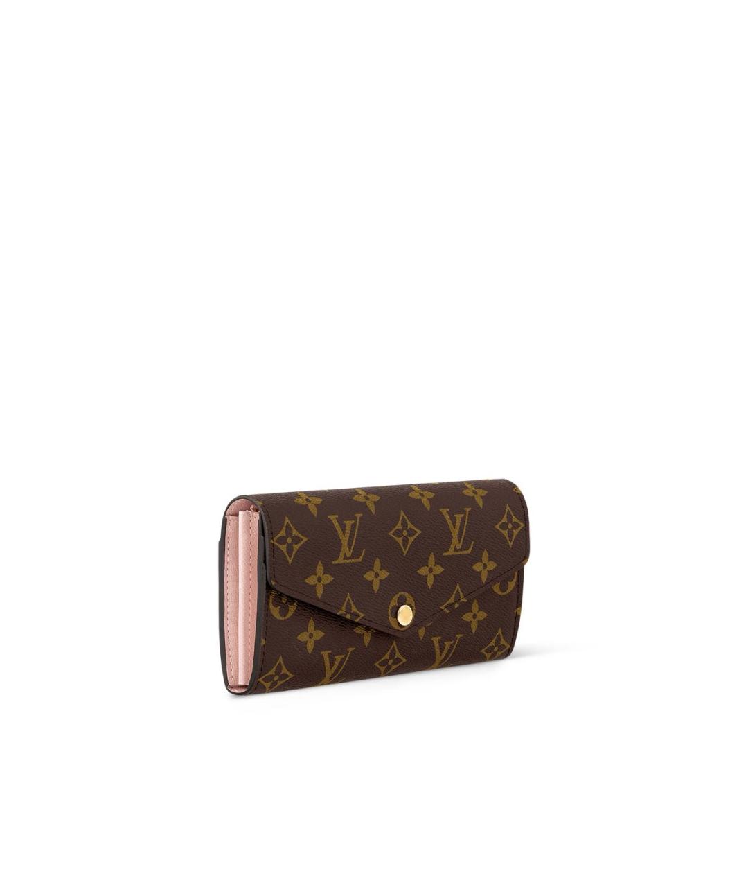 LOUIS VUITTON Коричневый кожаный кошелек, фото 2