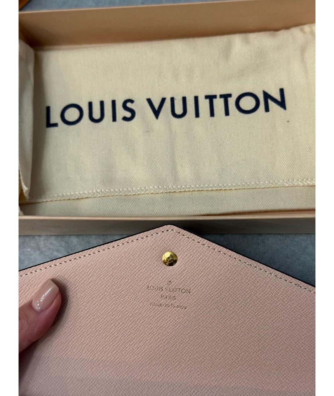 LOUIS VUITTON Коричневый кожаный кошелек, фото 8