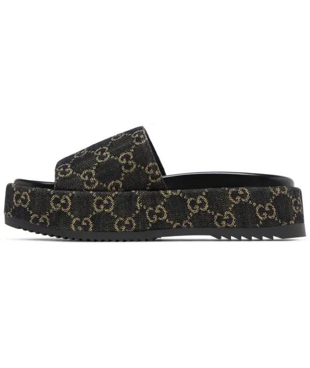 GUCCI Черные шлепанцы, фото 2