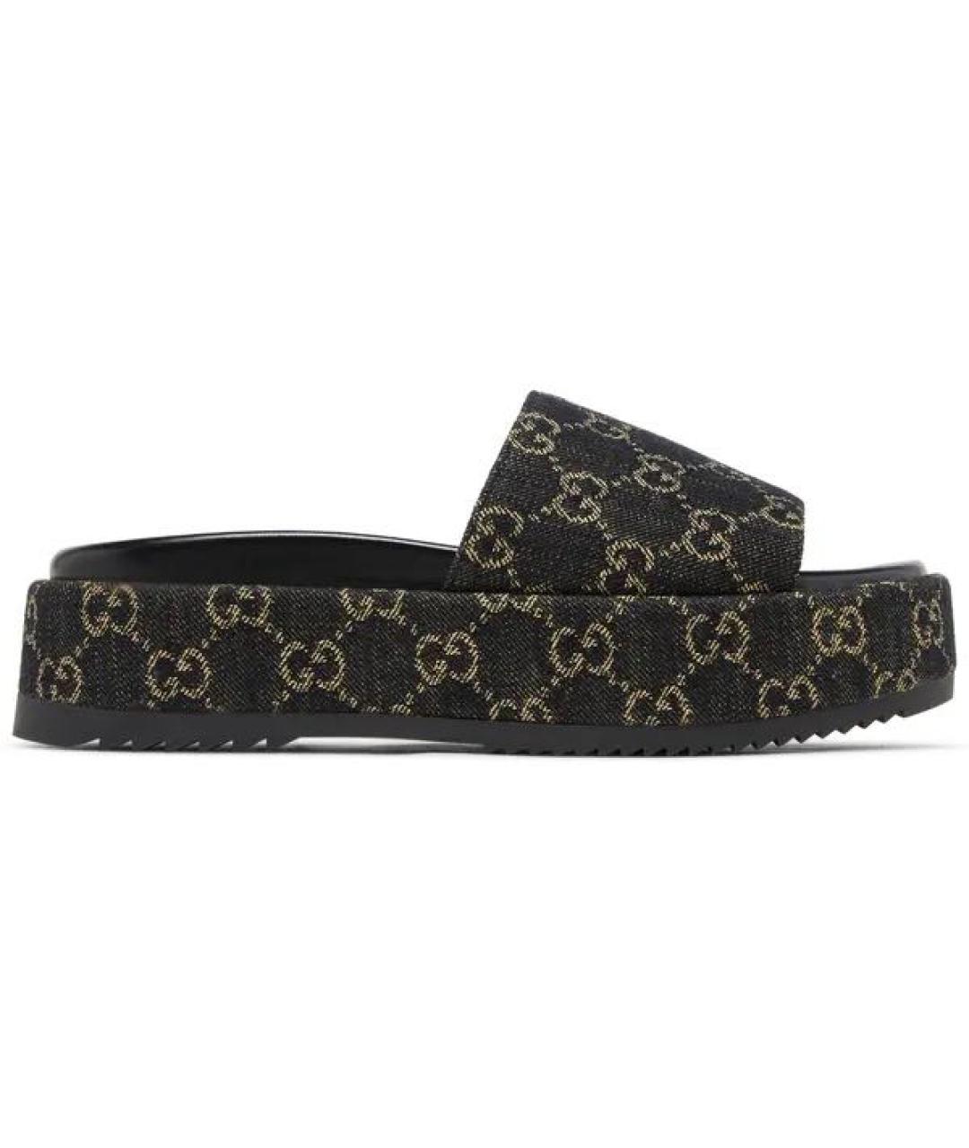 GUCCI Черные шлепанцы, фото 1