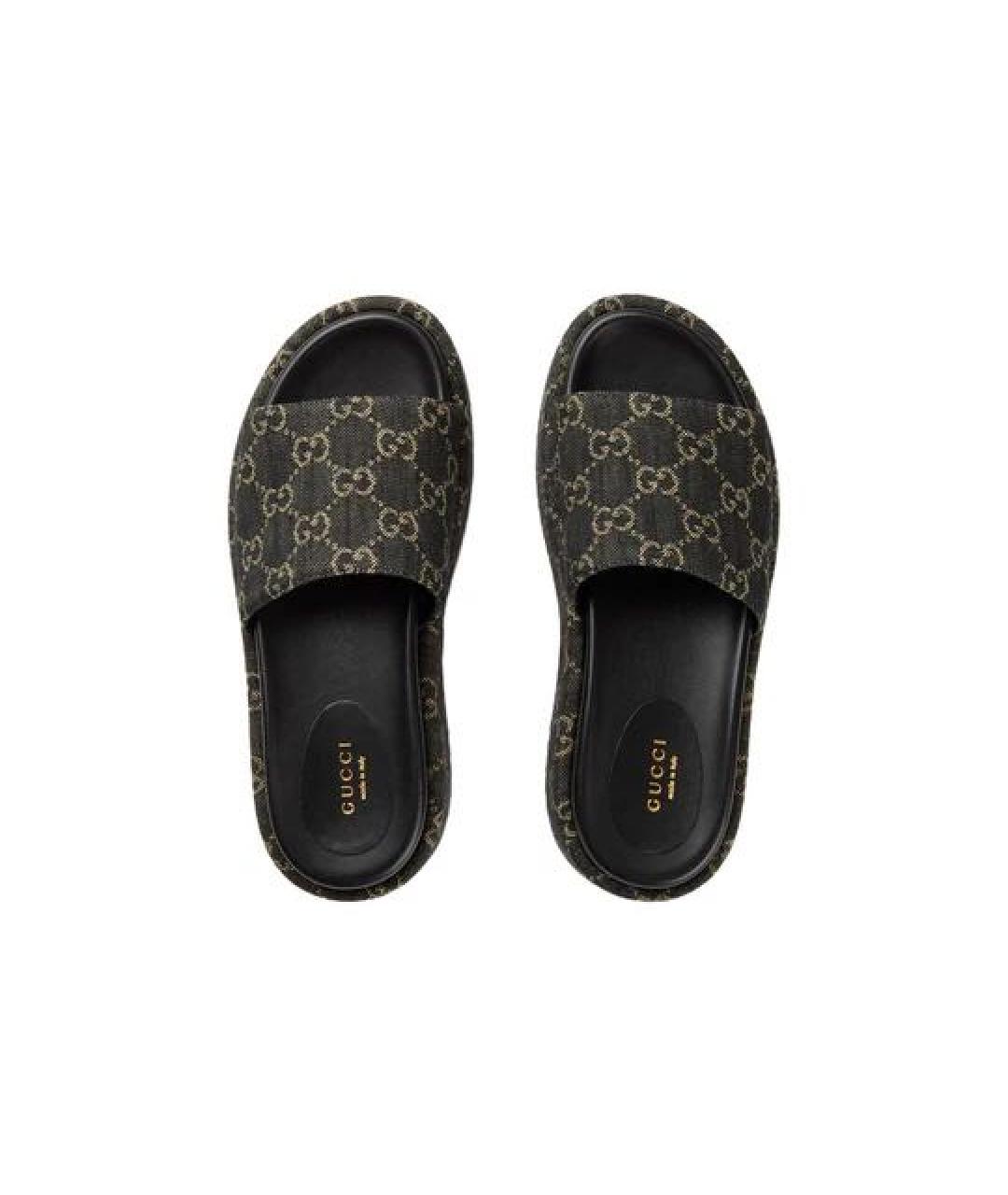GUCCI Черные шлепанцы, фото 4
