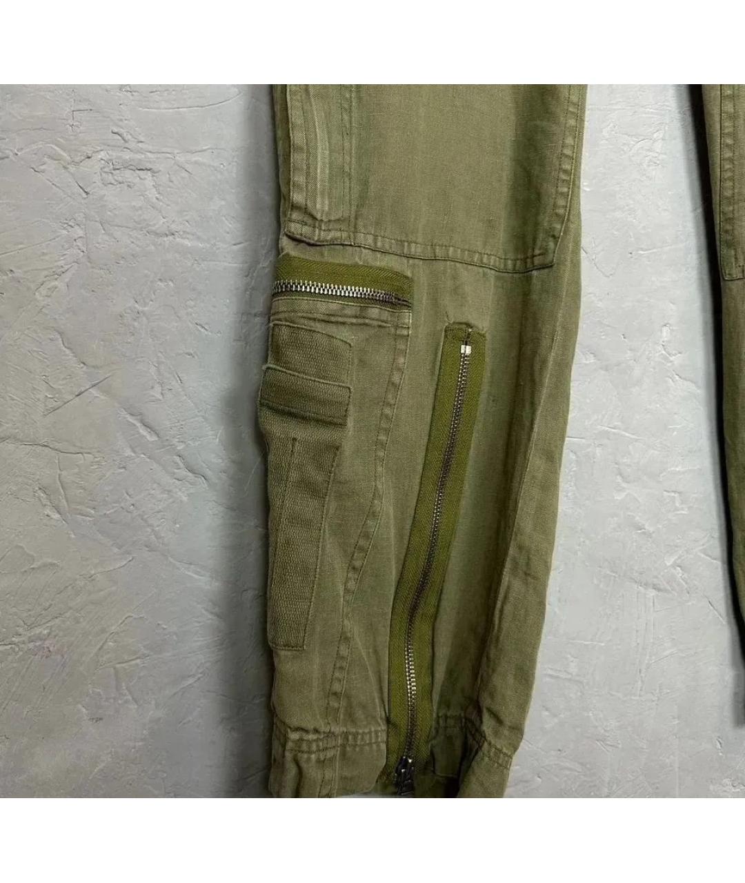POLO RALPH LAUREN Хаки льняные повседневные брюки, фото 4