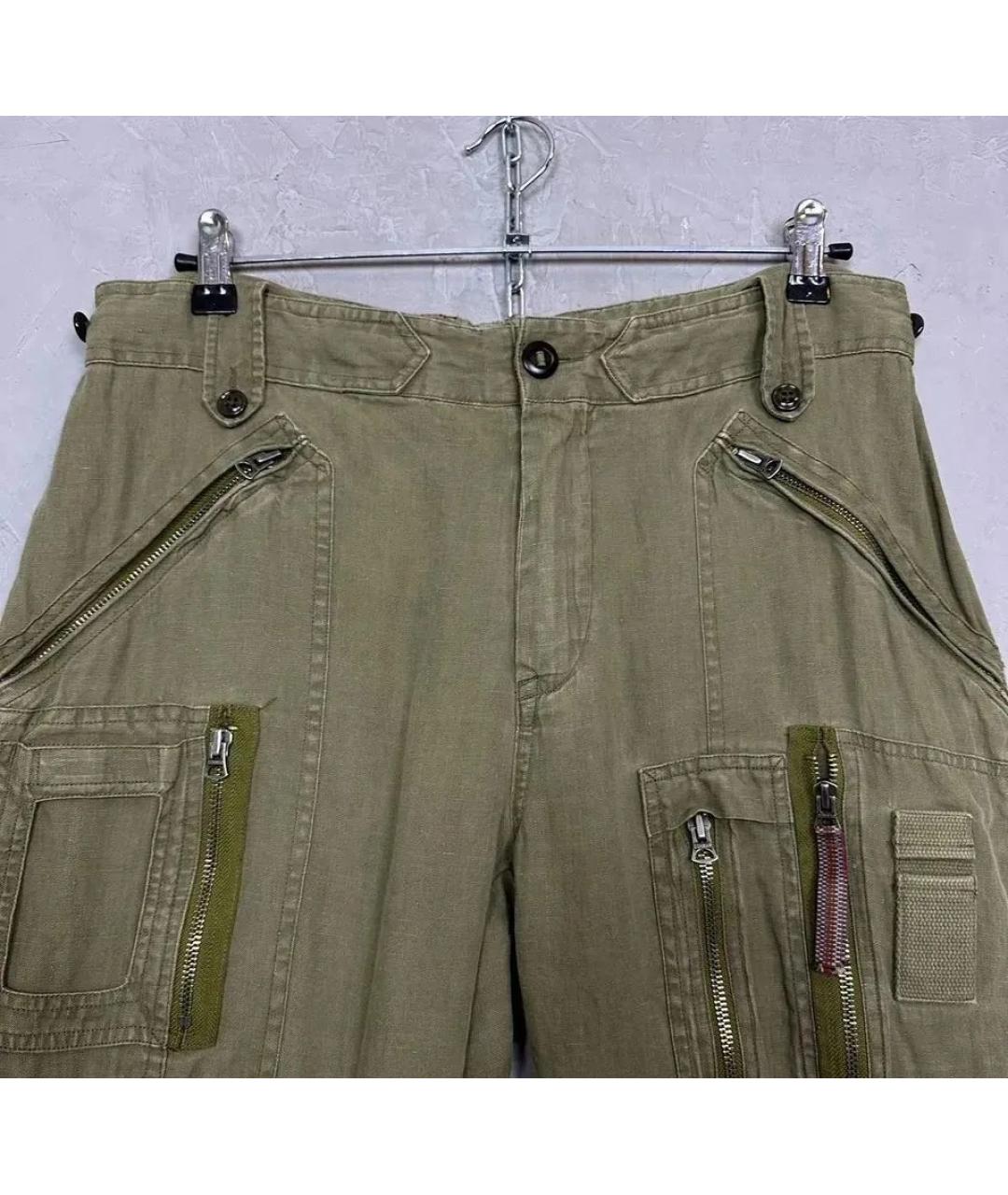 POLO RALPH LAUREN Хаки льняные повседневные брюки, фото 5