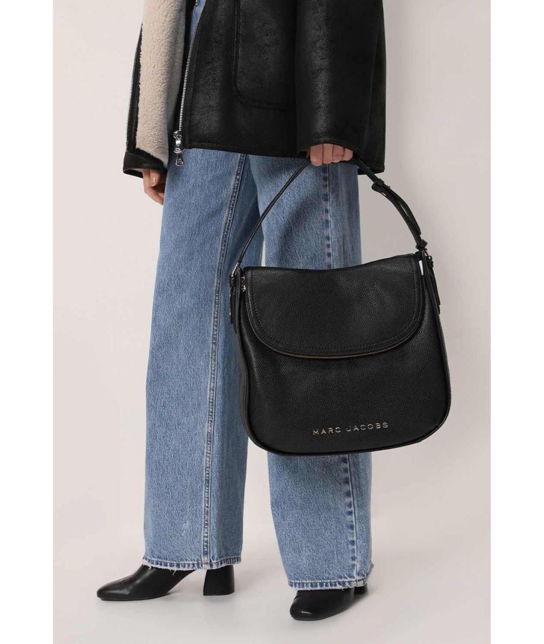 MARC JACOBS Черная кожаная сумка с короткими ручками, фото 4