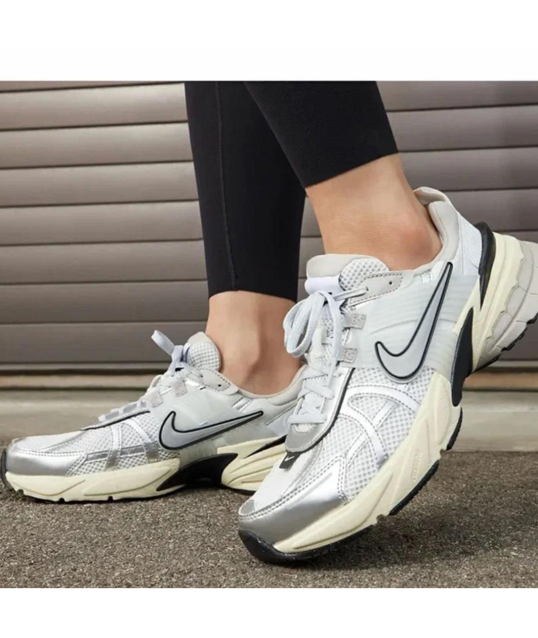 NIKE Серебряные текстильные кроссовки, фото 6
