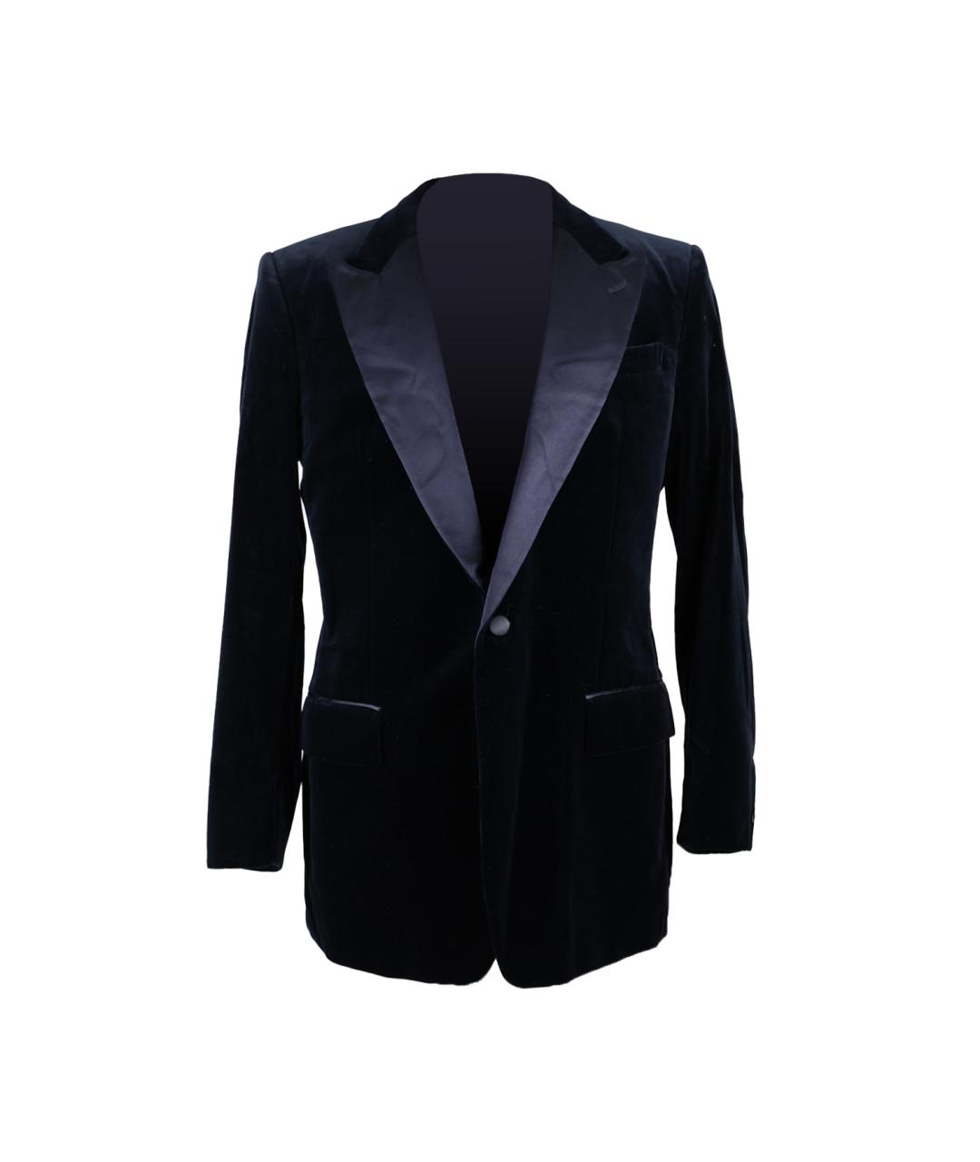 SAINT LAURENT Темно-синий хлопковый пиджак, фото 1