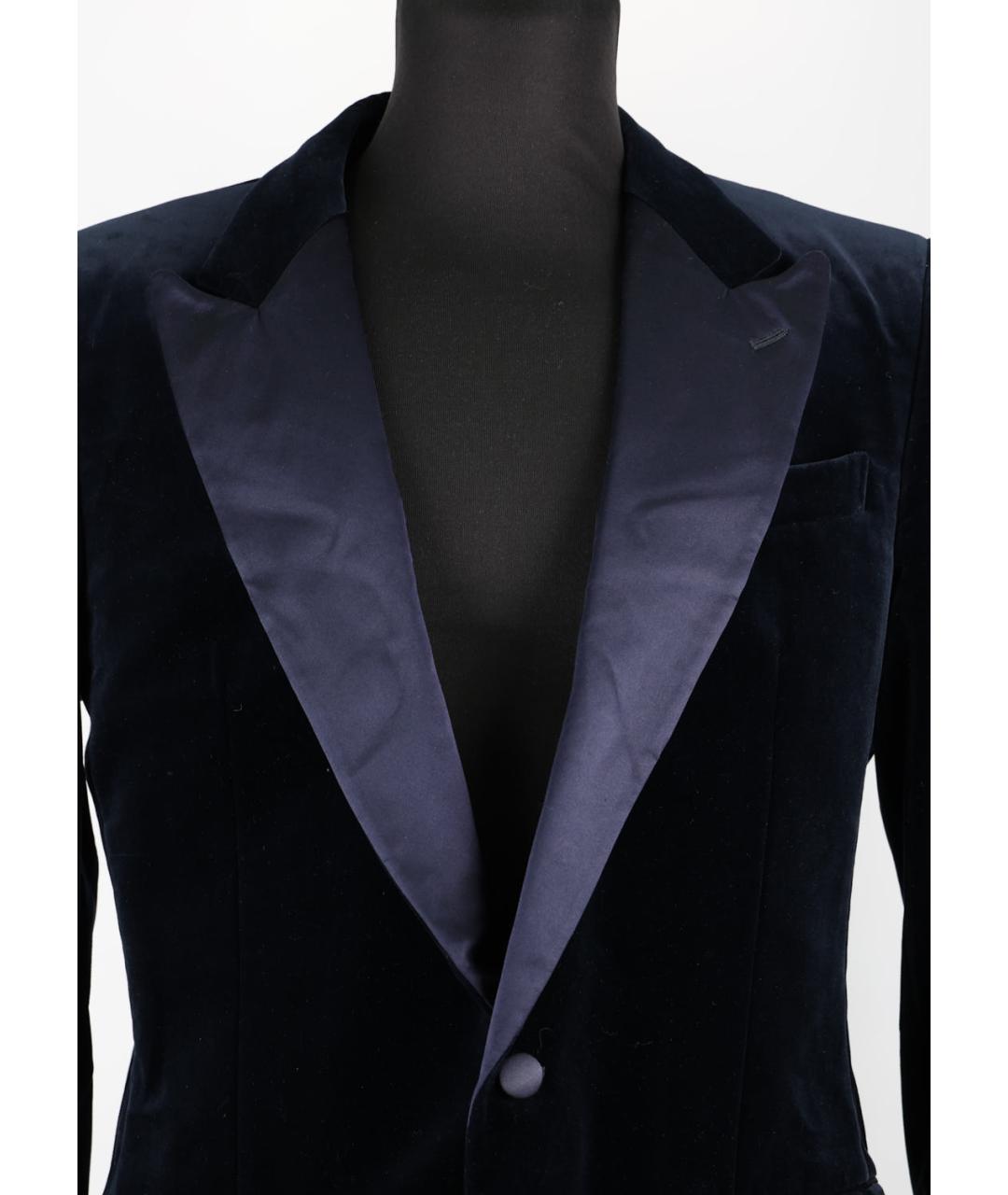SAINT LAURENT Темно-синий хлопковый пиджак, фото 3