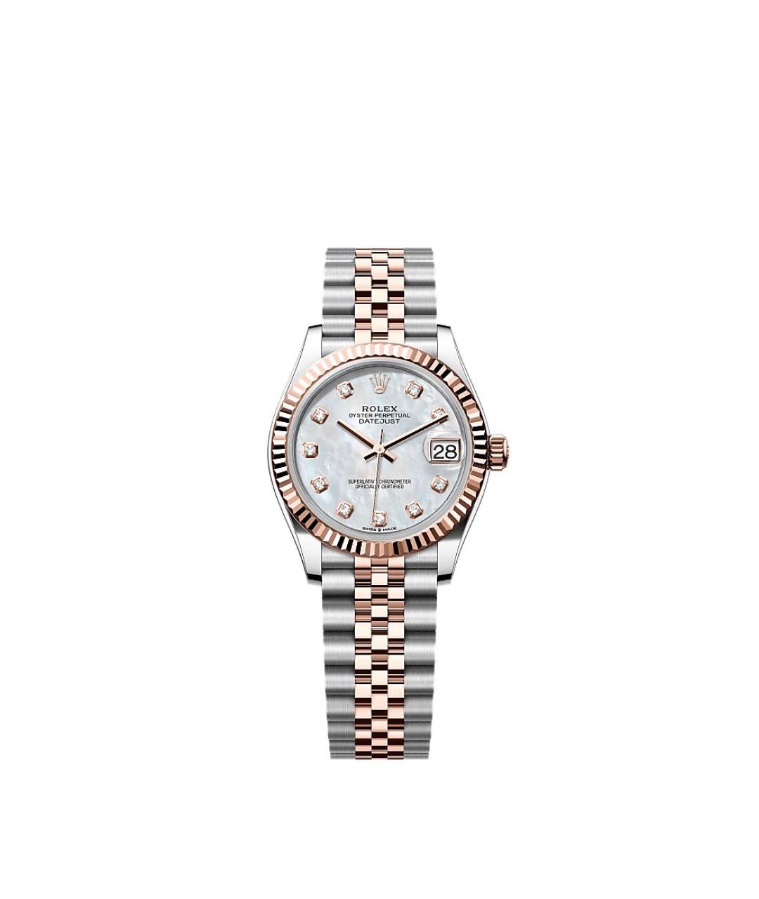 ROLEX Белые часы из розового золота, фото 1