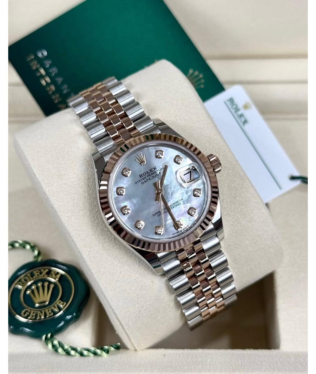 ROLEX Белые часы из розового золота, фото 2