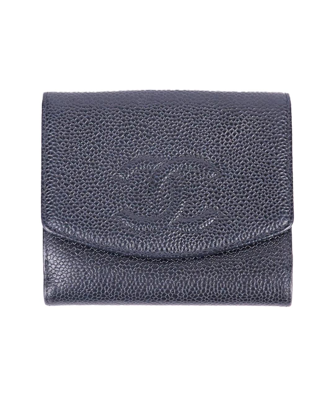 CHANEL Черный кожаный кошелек, фото 1