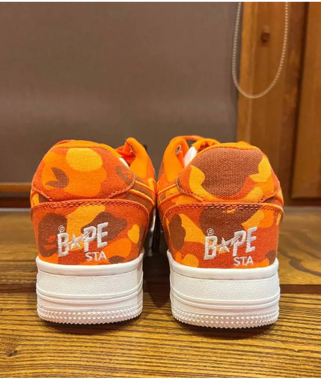 A BATHING APE Белые кожаные низкие кроссовки / кеды, фото 4