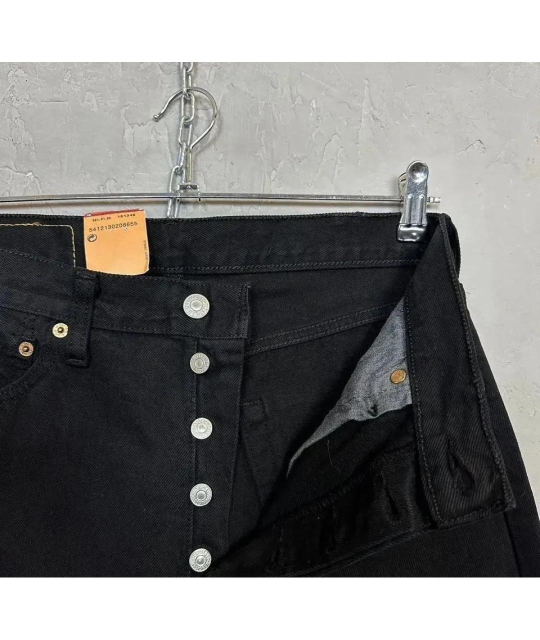 LEVI'S Черные хлопковые прямые джинсы, фото 4