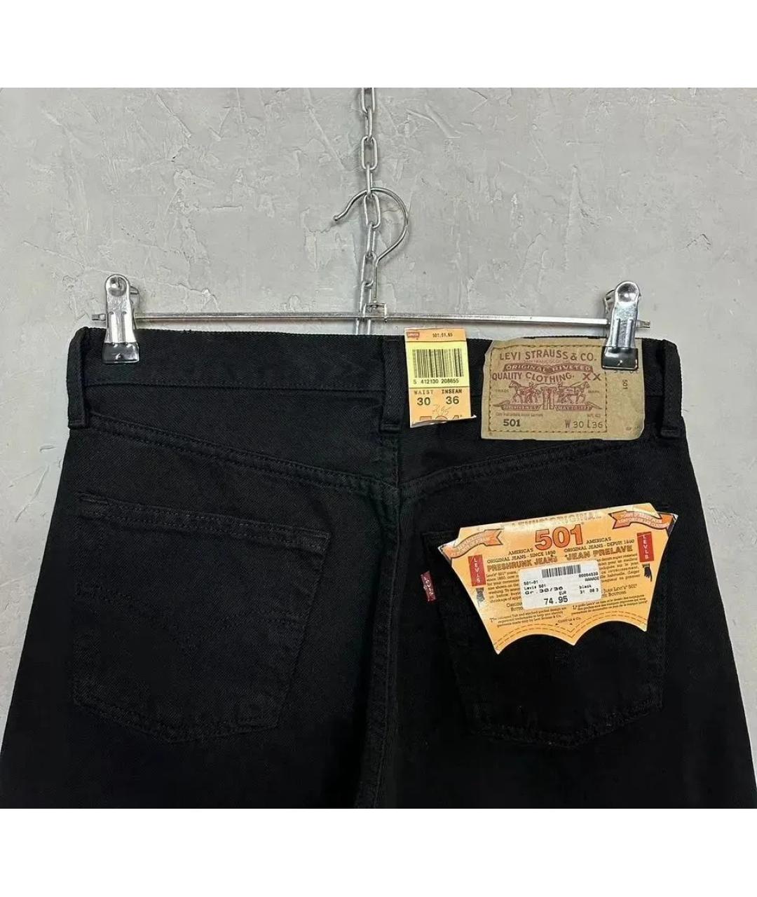 LEVI'S Черные хлопковые прямые джинсы, фото 3