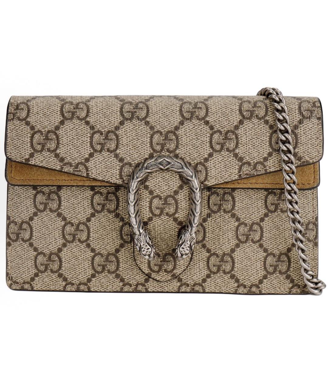 GUCCI Бежевая кожаная сумка через плечо, фото 5