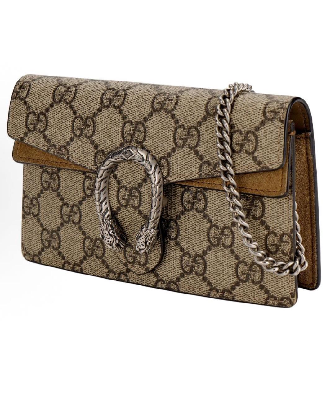 GUCCI Бежевая кожаная сумка через плечо, фото 2