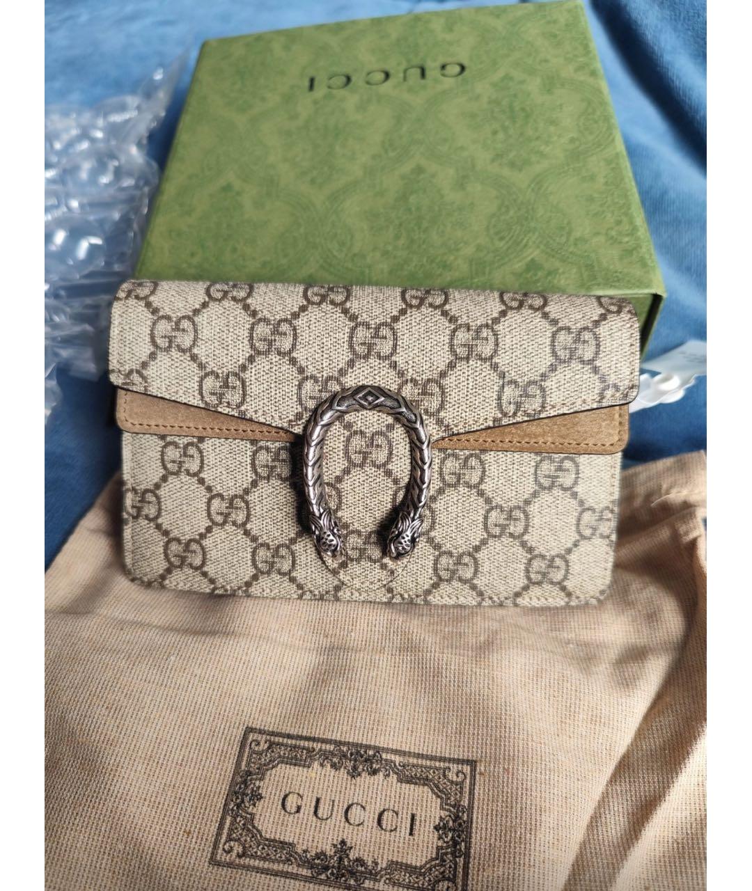 GUCCI Бежевая кожаная сумка через плечо, фото 3