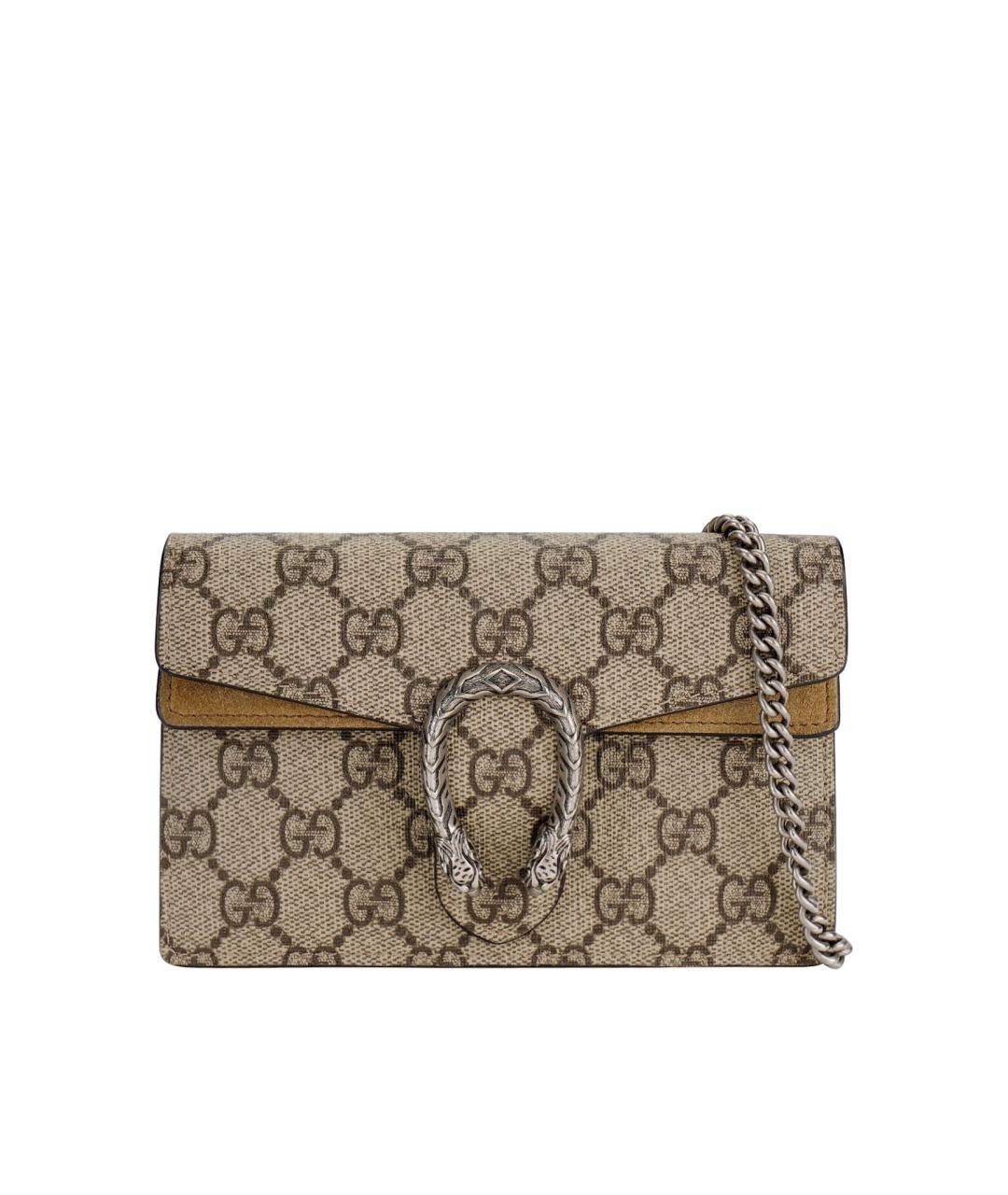 GUCCI Бежевая кожаная сумка через плечо, фото 1