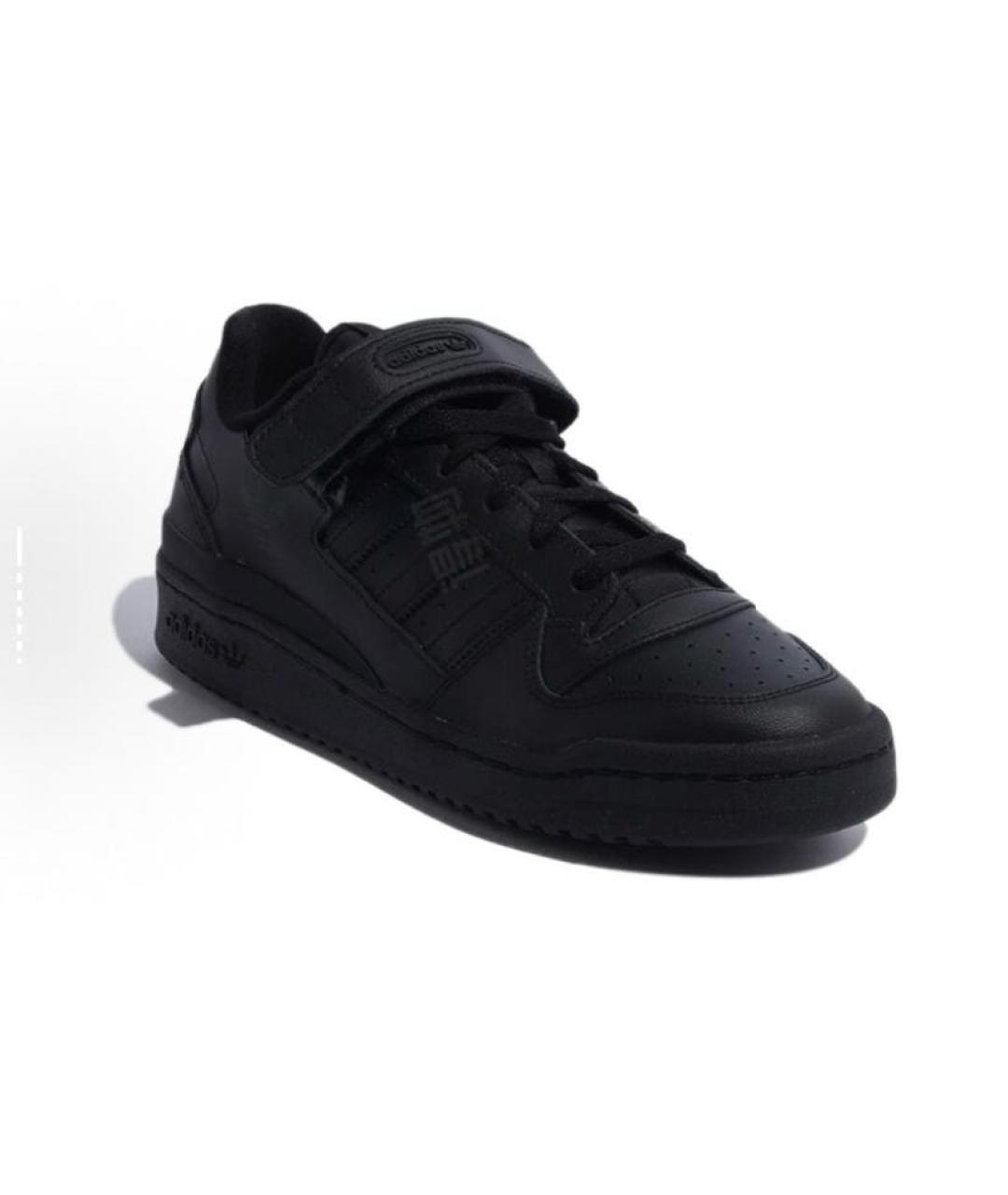 ADIDAS Черные кожаные кроссовки, фото 4