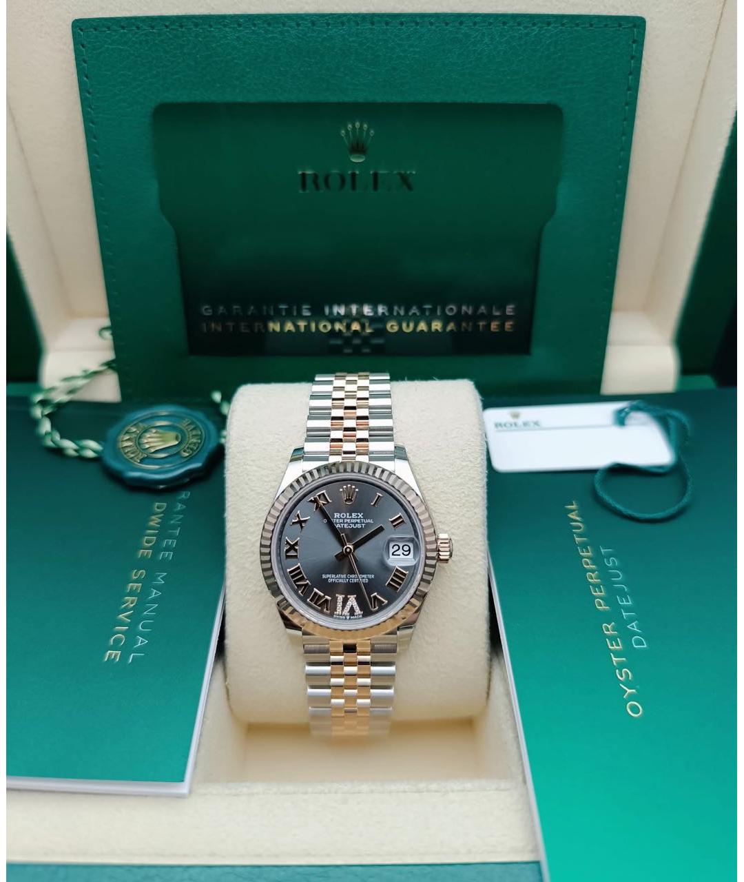 ROLEX Антрацитовые часы из розового золота, фото 2