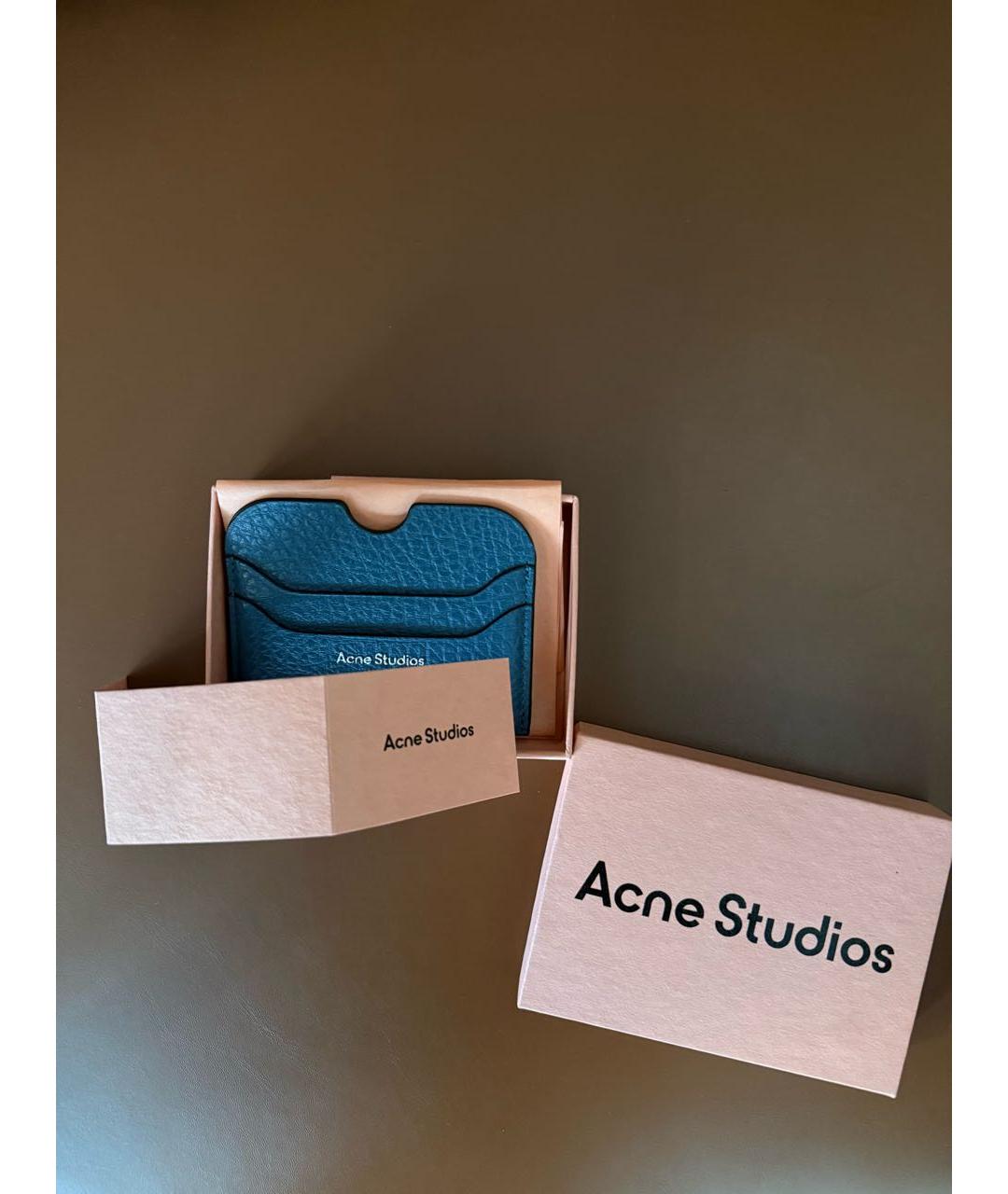 ACNE STUDIOS Синий кожаный кардхолдер, фото 4