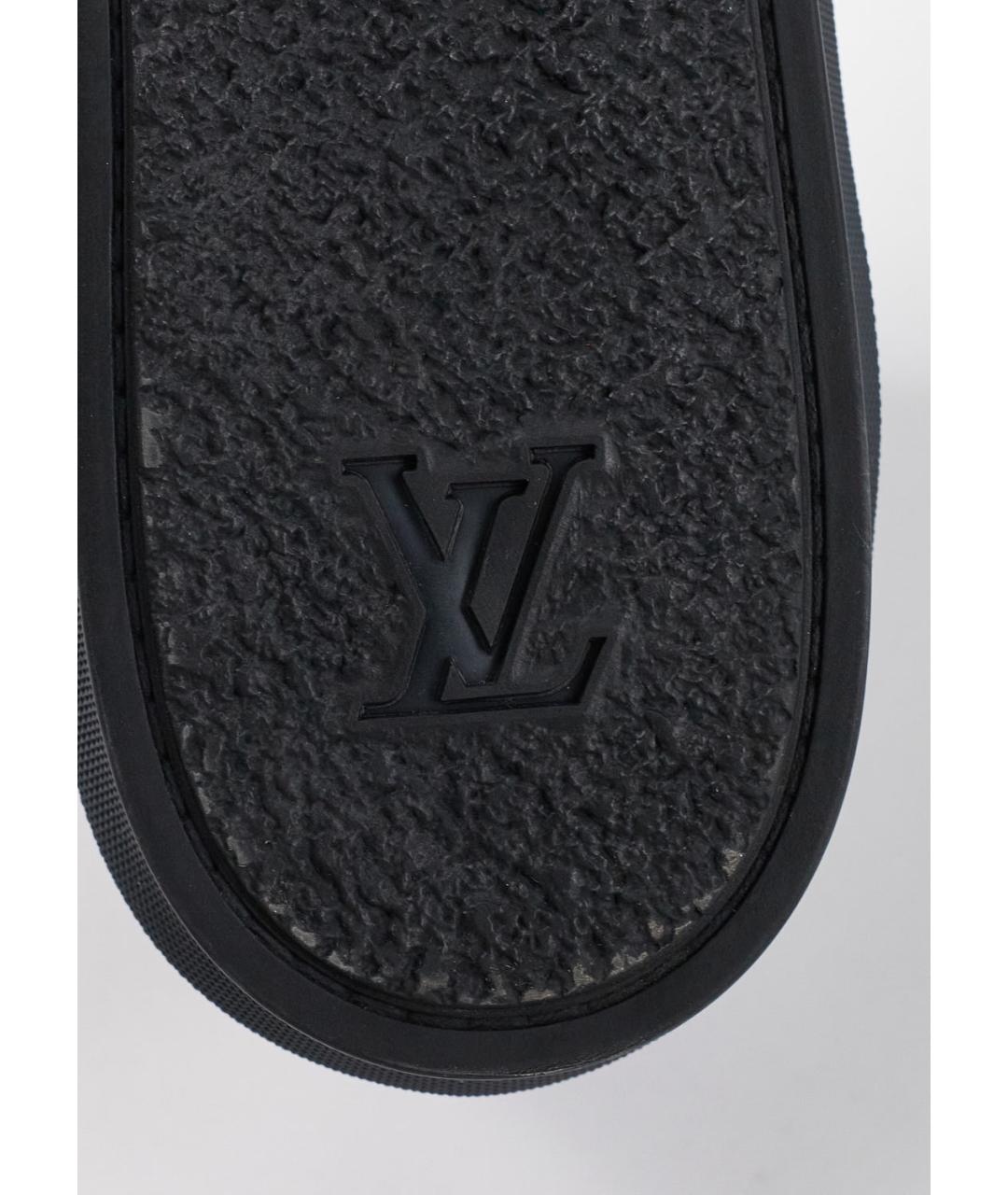 LOUIS VUITTON Черные кожаные высокие кроссовки / кеды, фото 3