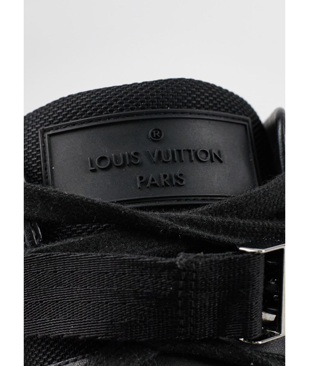 LOUIS VUITTON Черные кожаные высокие кроссовки / кеды, фото 5
