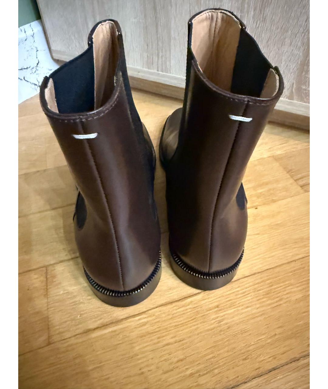 MAISON MARGIELA Коричневые кожаные ботинки, фото 3