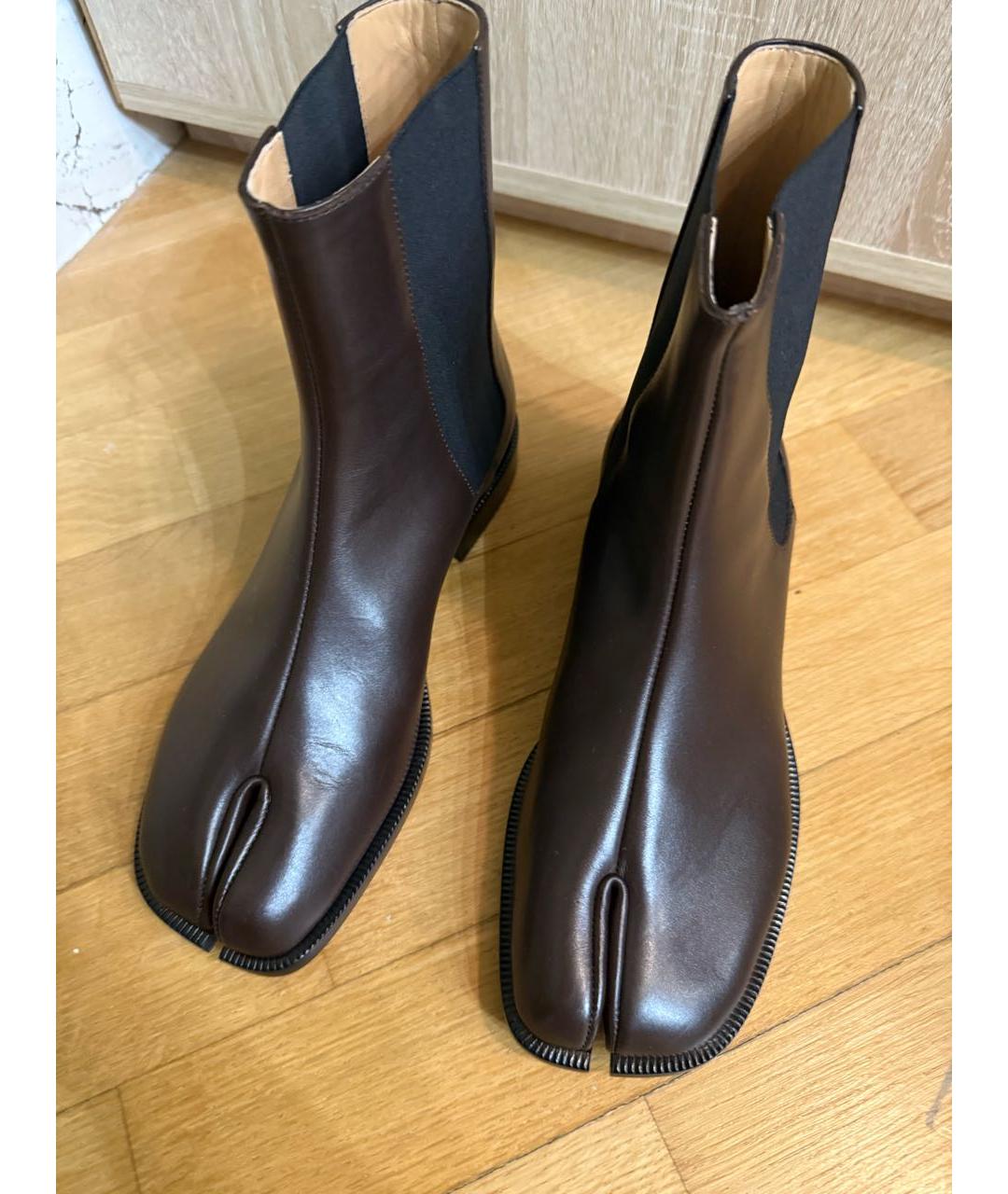 MAISON MARGIELA Коричневые кожаные ботинки, фото 2