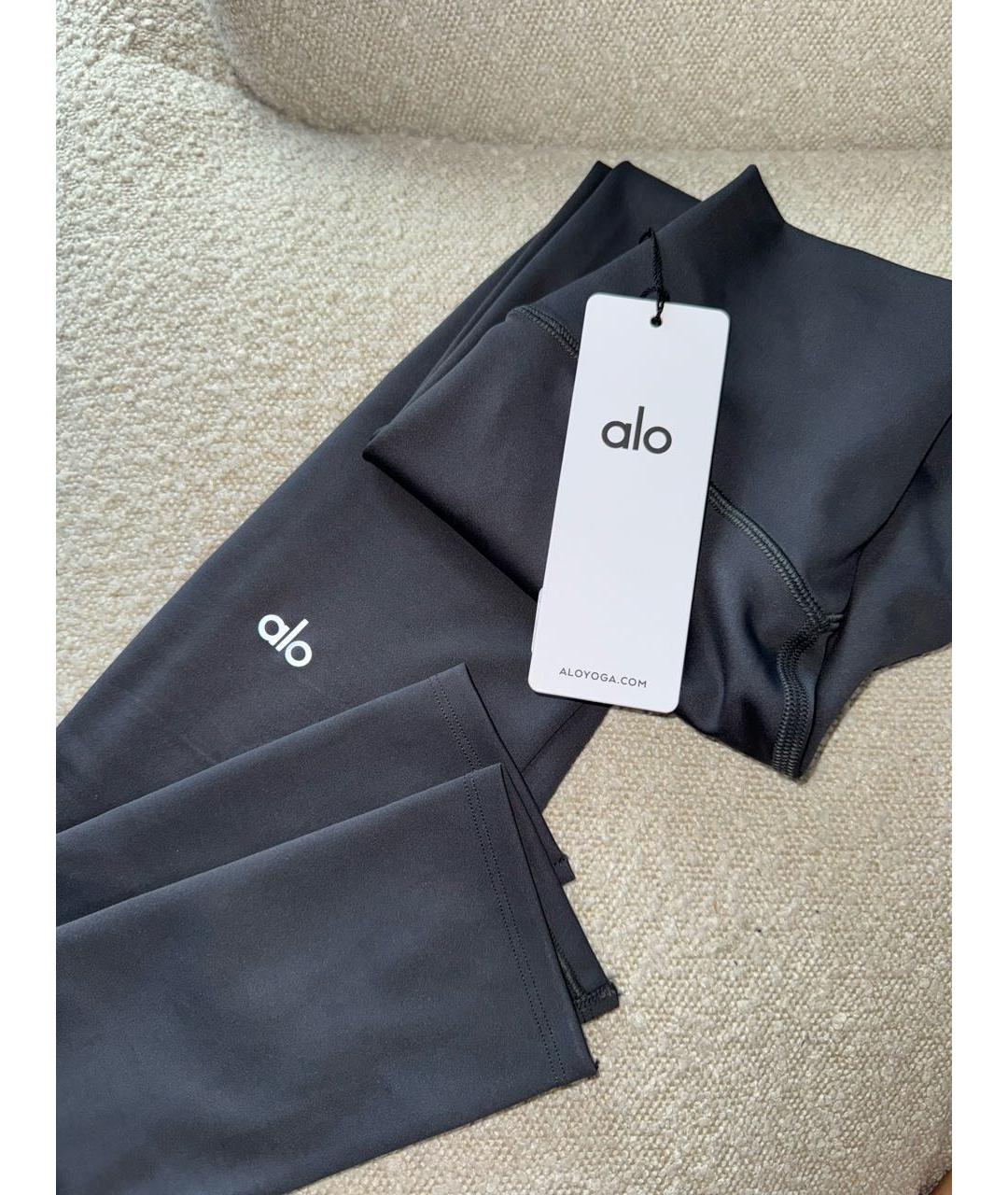 ALO YOGA Антрацитовые синтетические леггинсы и велосипедки, фото 4