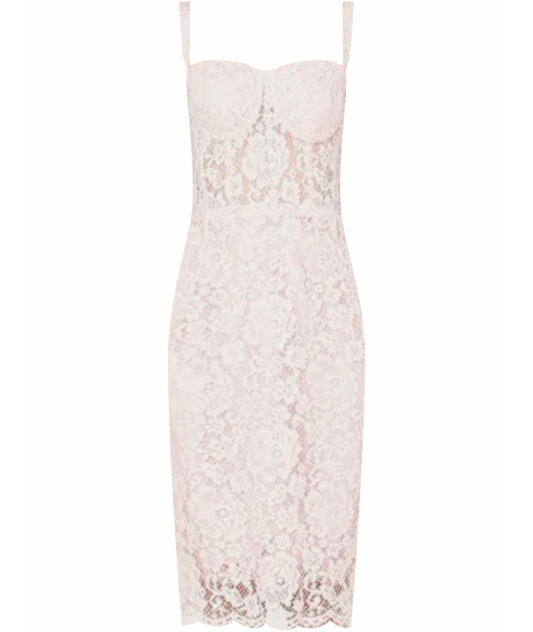 DOLCE&GABBANA Розовое кружевное коктейльное платье, фото 1