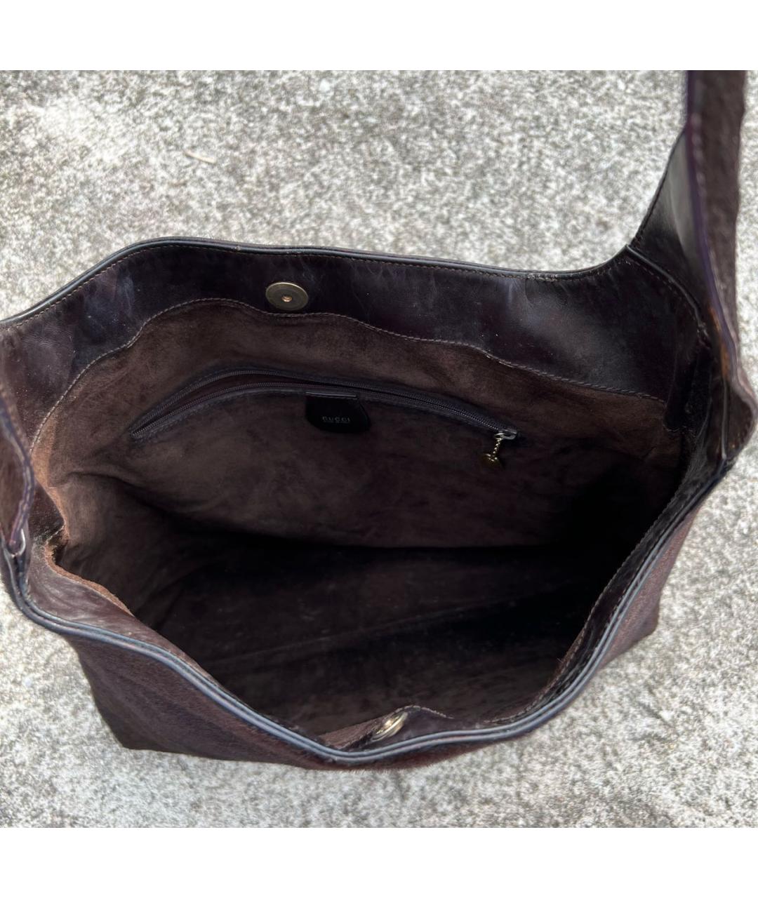 GUCCI Коричневая сумка тоут из экзотической кожи, фото 6