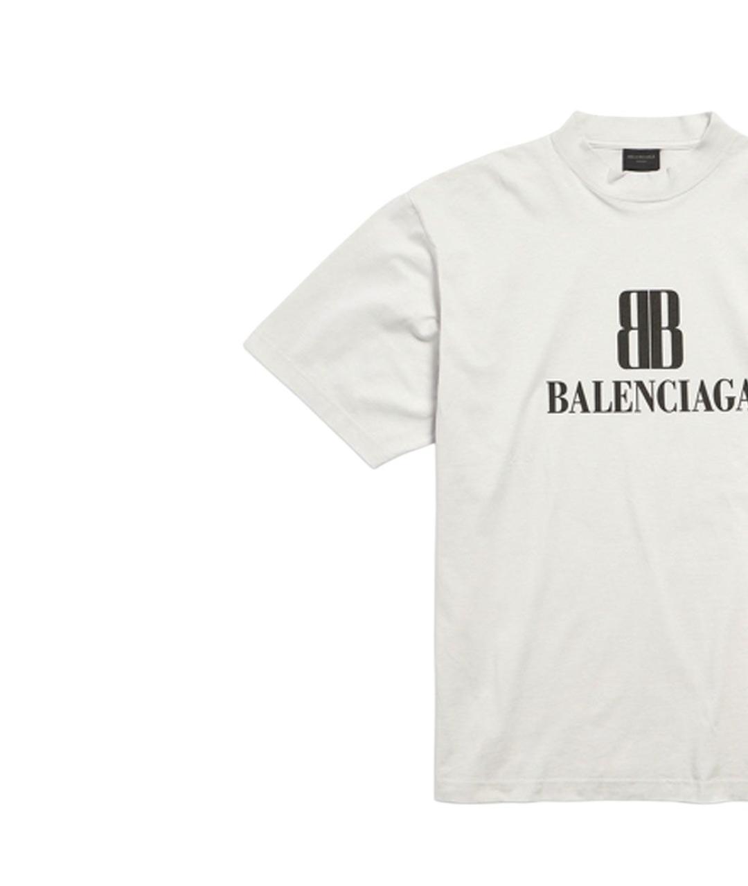 BALENCIAGA Белая хлопковая футболка, фото 5
