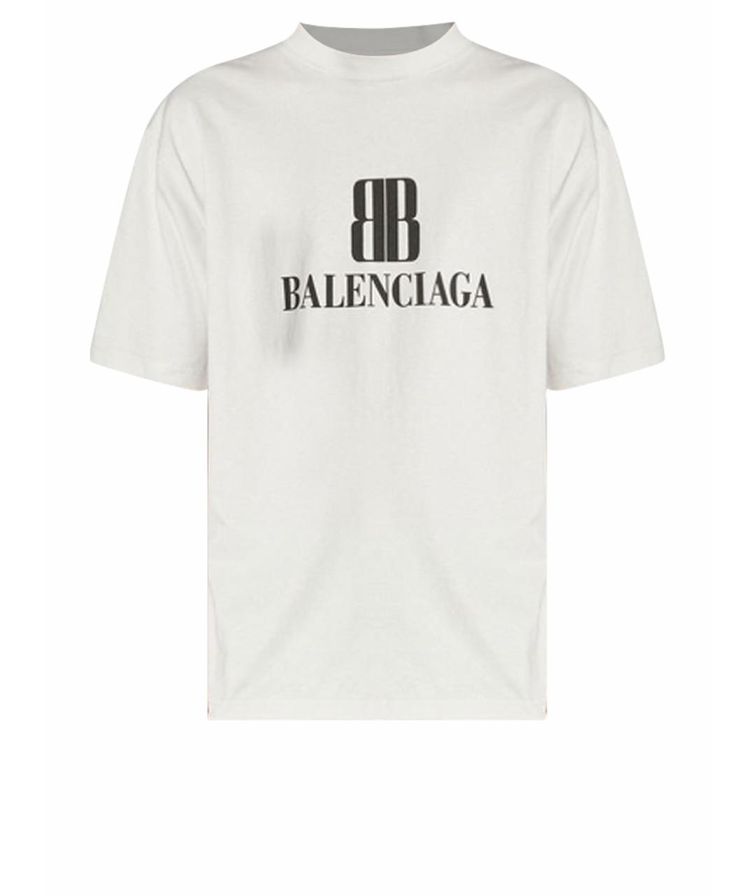BALENCIAGA Белая хлопковая футболка, фото 1