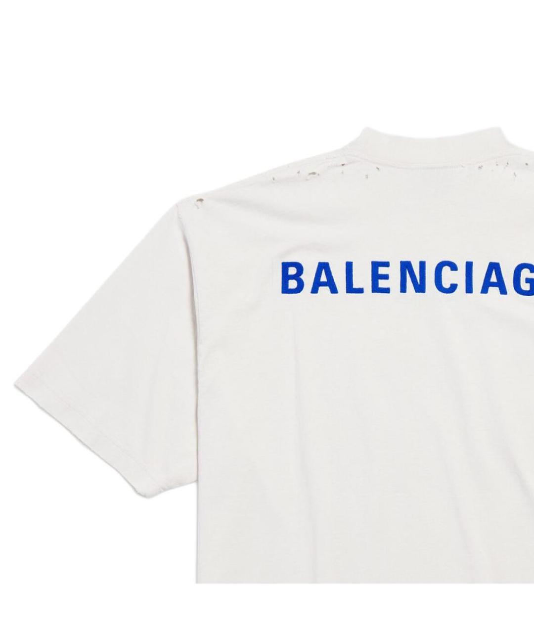 BALENCIAGA Белая хлопковая футболка, фото 3