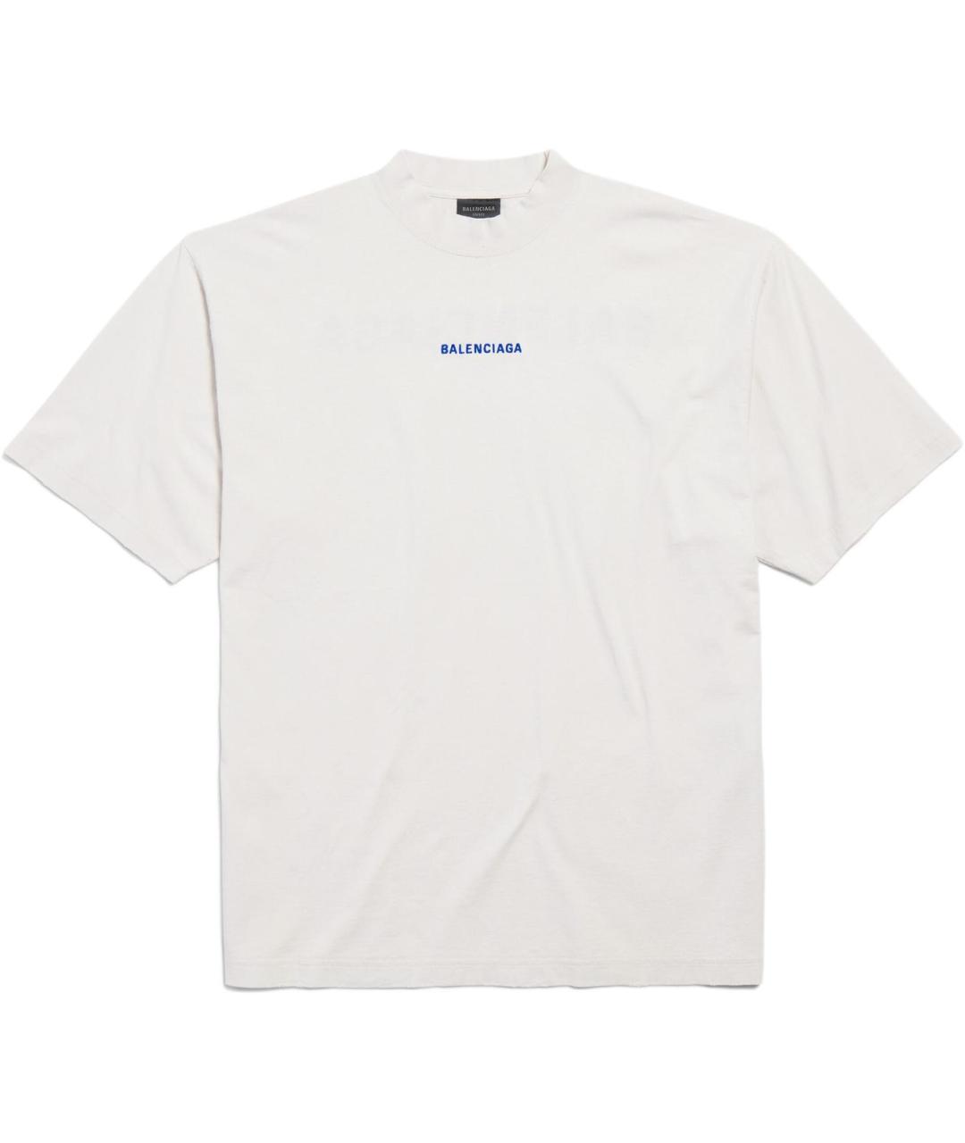 BALENCIAGA Белая хлопковая футболка, фото 1