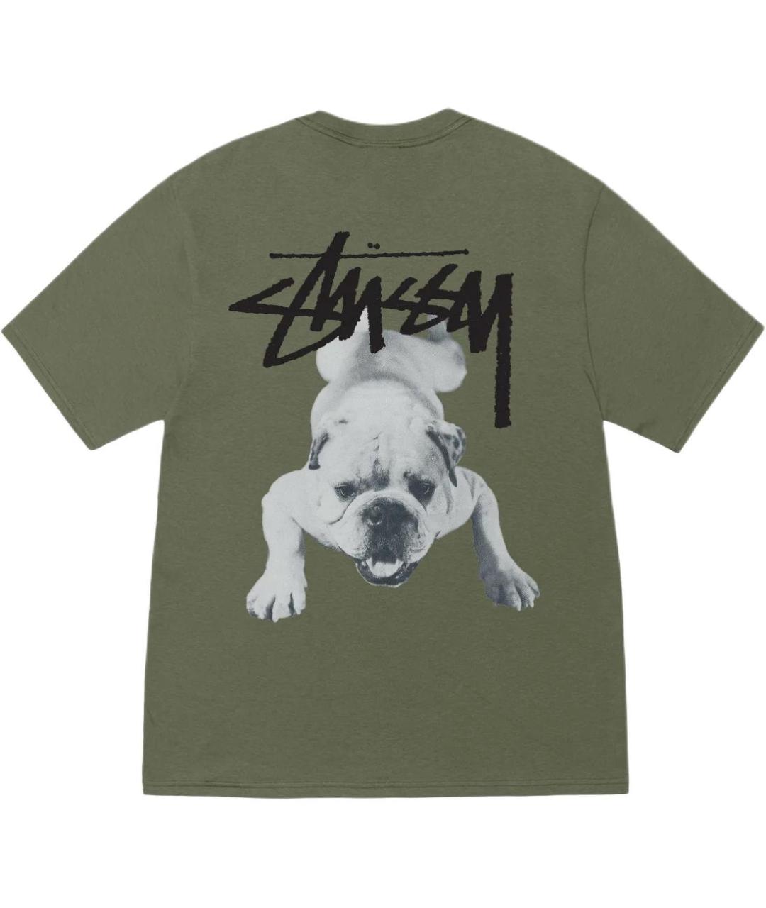 STUSSY Зеленая хлопковая футболка, фото 2