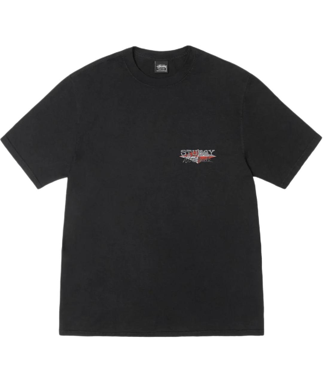 STUSSY Черная хлопковая футболка, фото 1