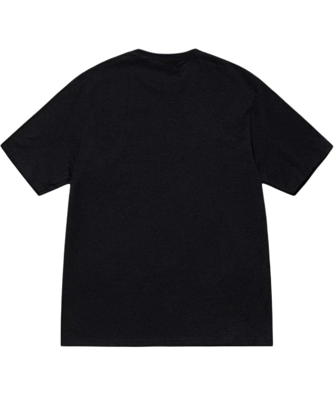 STUSSY Черная хлопковая футболка, фото 2