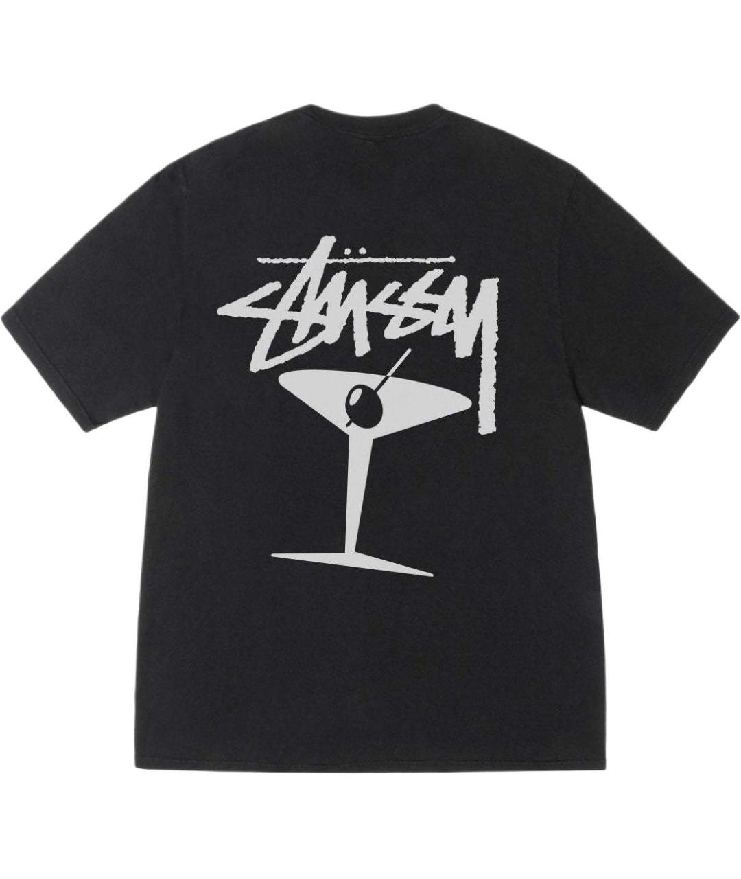 STUSSY Черная хлопковая футболка, фото 2