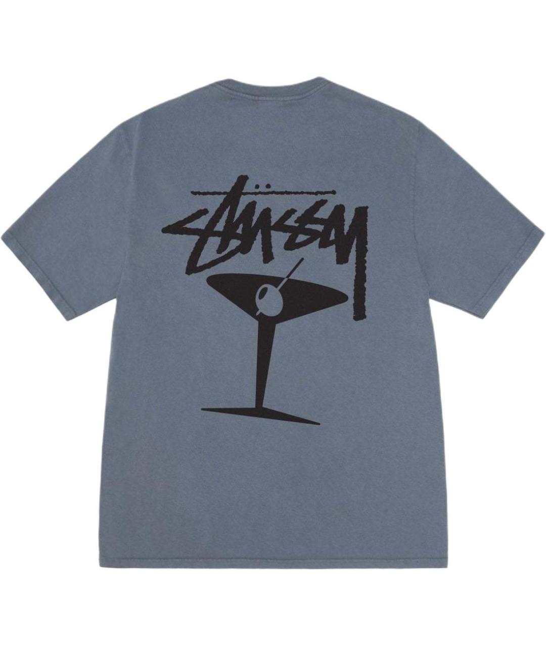 STUSSY Темно-синяя хлопковая футболка, фото 2