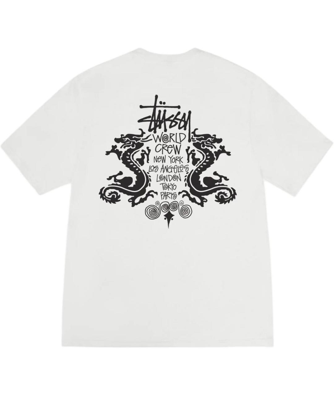STUSSY Белая футболка, фото 2