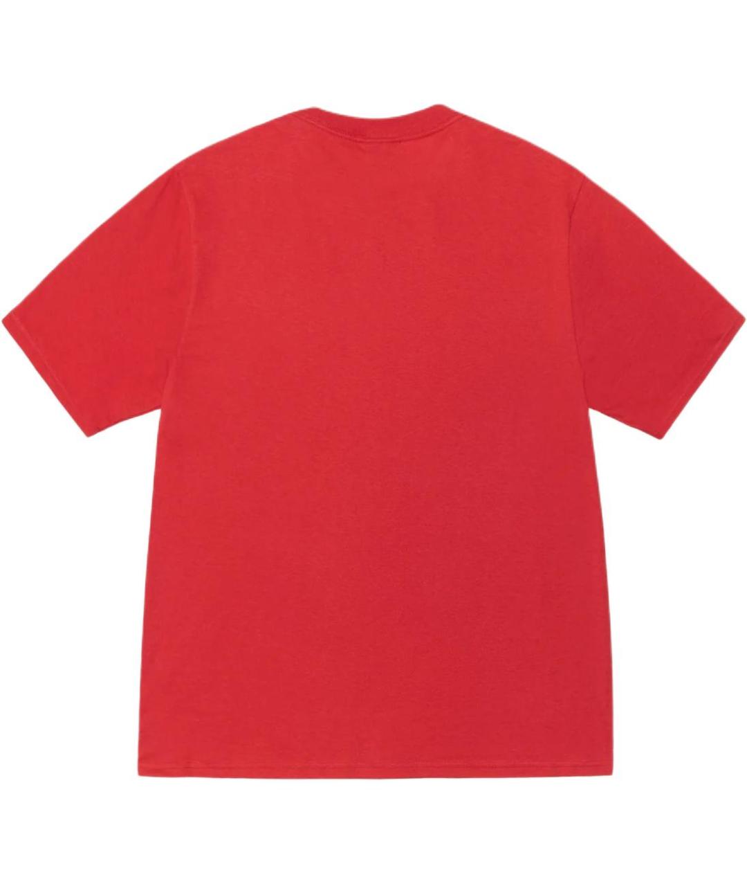 STUSSY Красная хлопковая футболка, фото 2