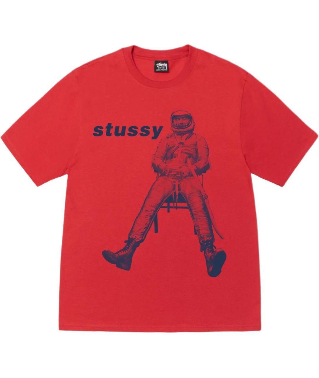 STUSSY Красная хлопковая футболка, фото 1