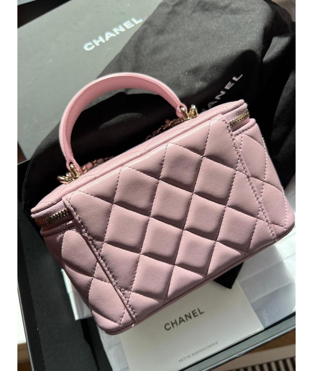CHANEL Розовая кожаная сумка через плечо, фото 3