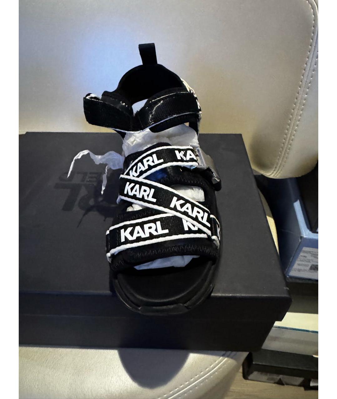 KARL LAGERFELD Черные текстильные сандалии, фото 2