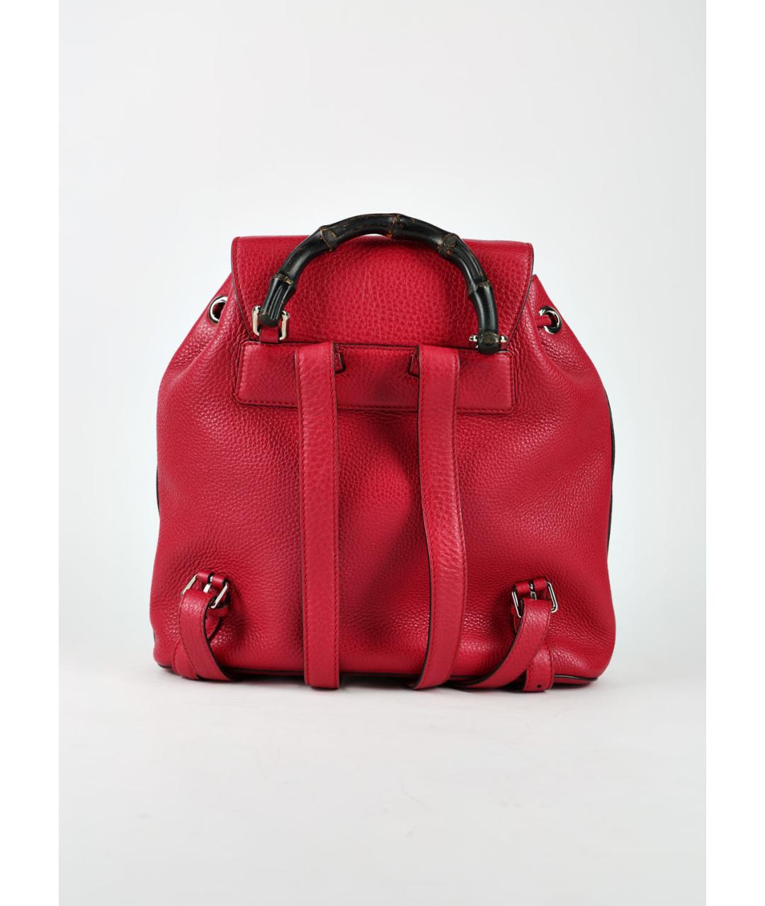GUCCI Бордовый кожаный рюкзак, фото 3