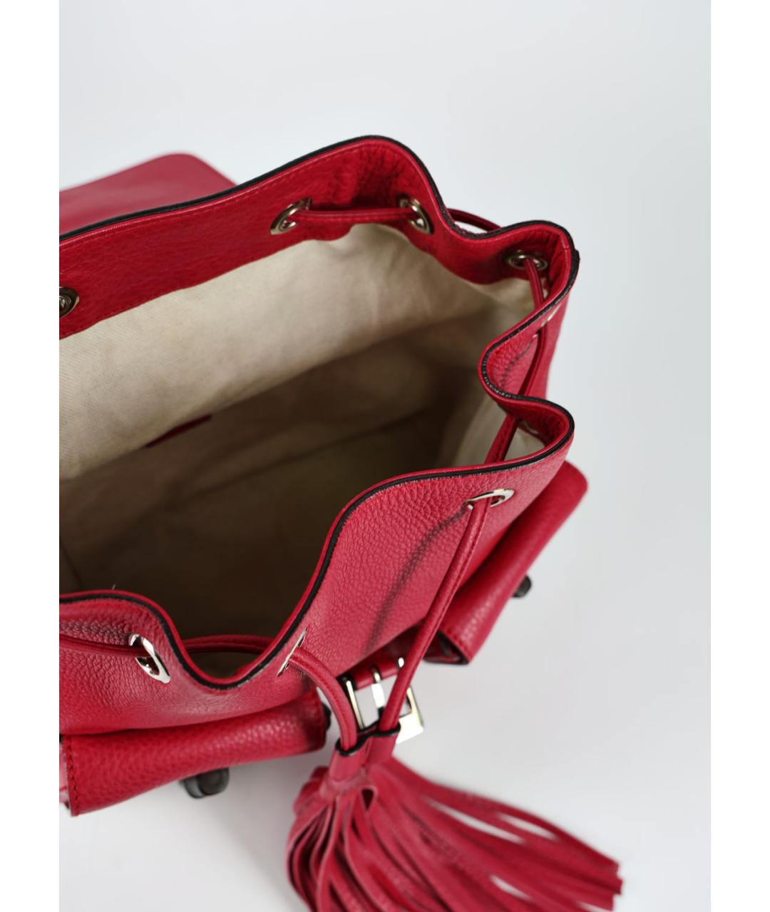 GUCCI Бордовый кожаный рюкзак, фото 4