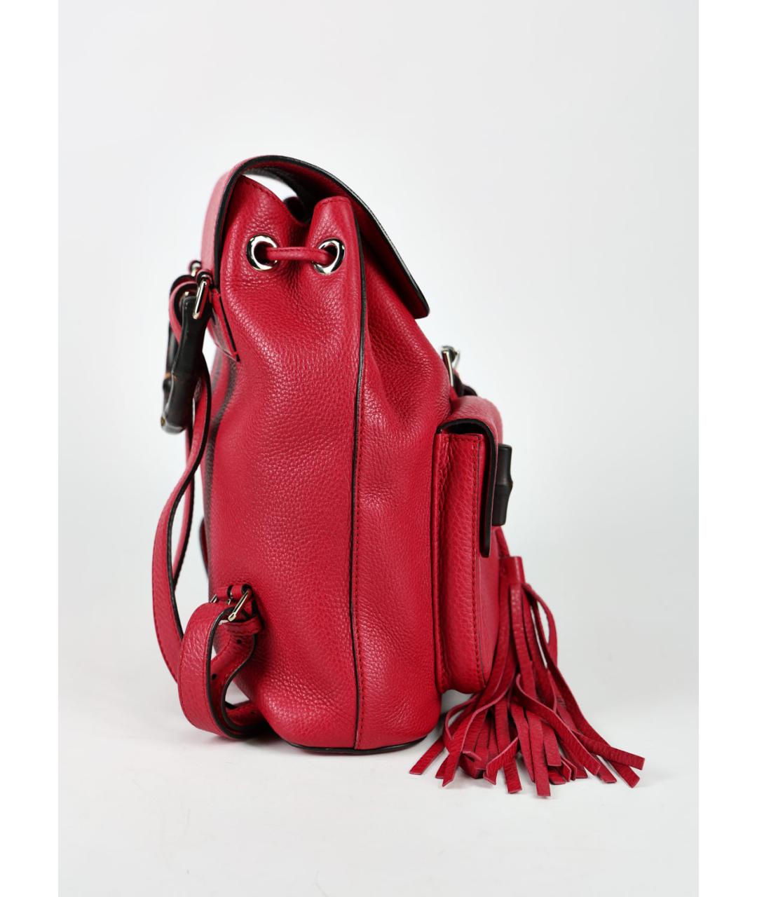 GUCCI Бордовый кожаный рюкзак, фото 2