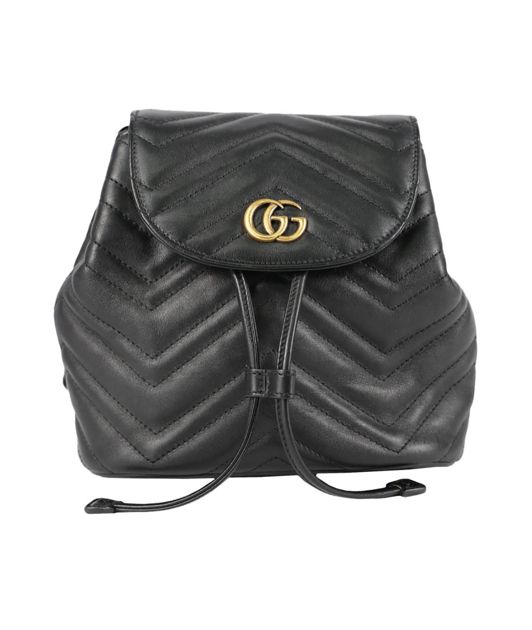 GUCCI Черный кожаный рюкзак, фото 1